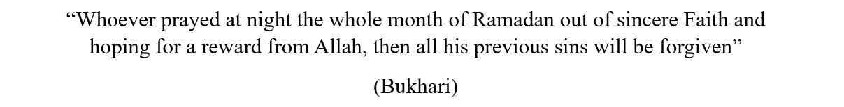 Reward for taraweeh